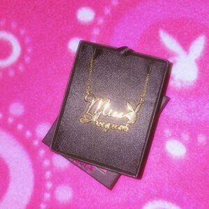 Vintage Playboy Playmate Gold Necklace- Miss August